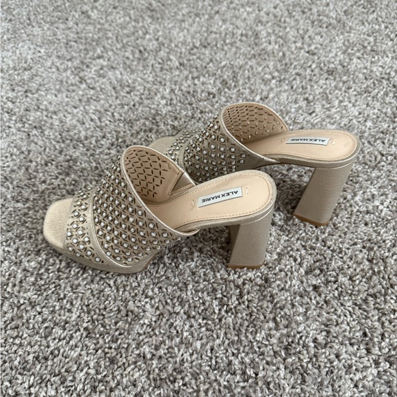 Alex Marie Gold Studded Heels - Picture 3 of 4